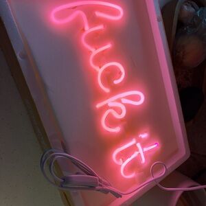 Pink Neon Sign F!&@ it + Other Saying (s)
